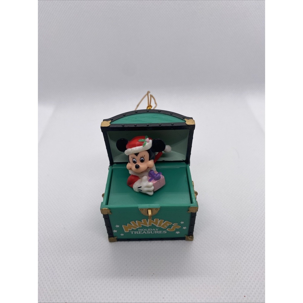 1995 Vintage Enesco Disney MINNIE MOUSE Pop up Chest Christmas Ornament